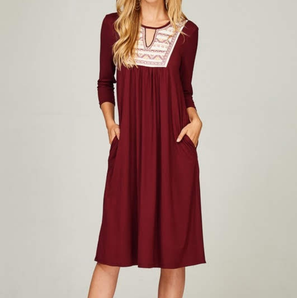 Lime and Chilli,  size L. Maroon dress